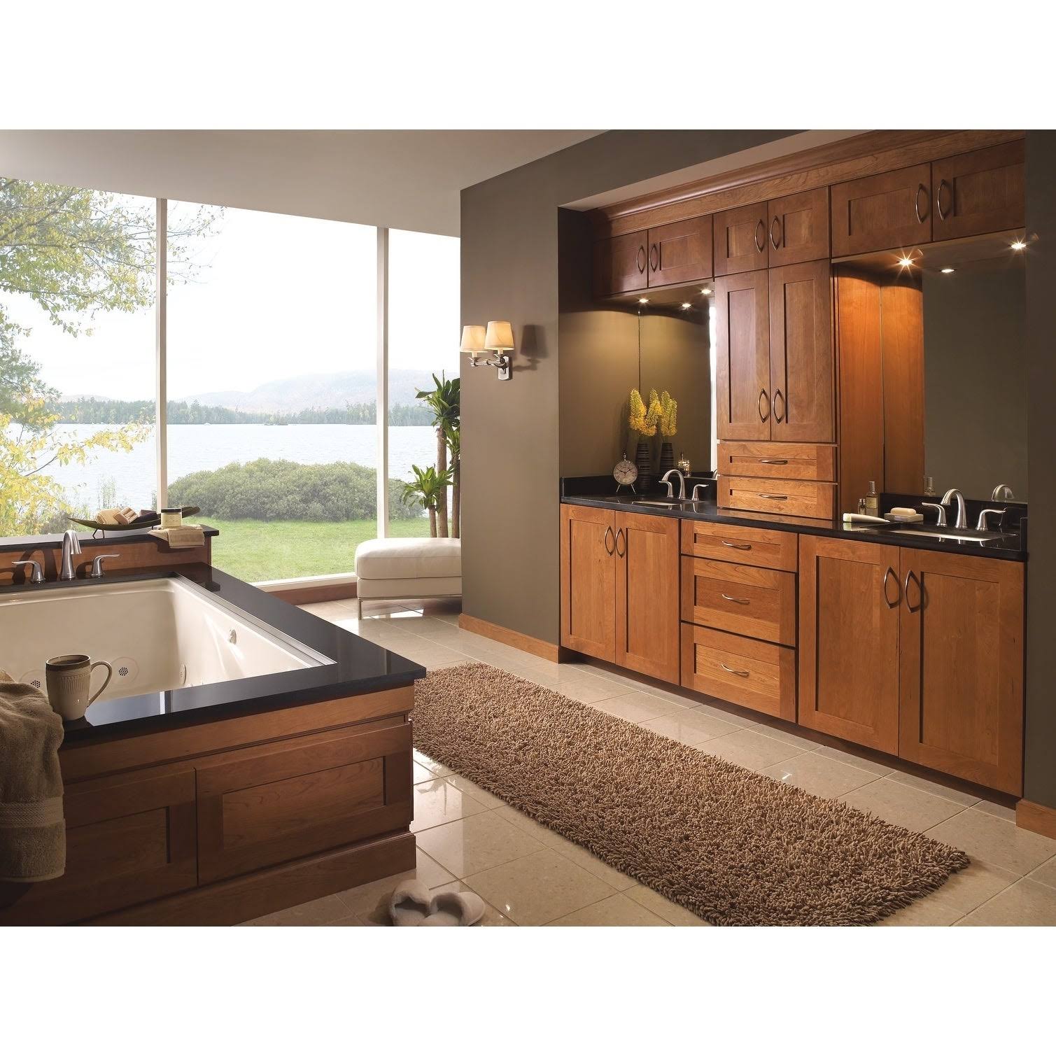 Stainless Two Handle Widespread Bathroom Faucet M648