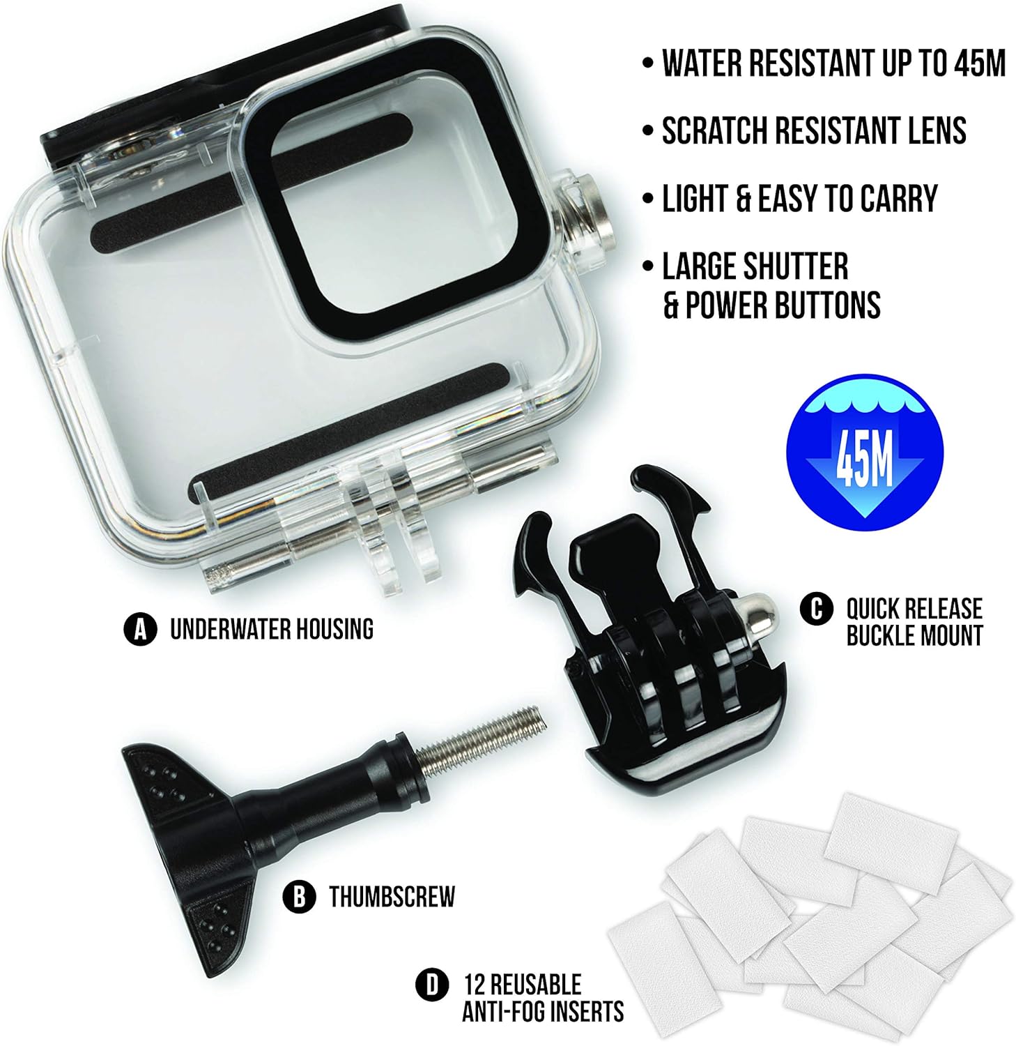 GoPro Hero8 Action Camera (Black) with Underwater Housing, Battery, Floating Hand Grip U840