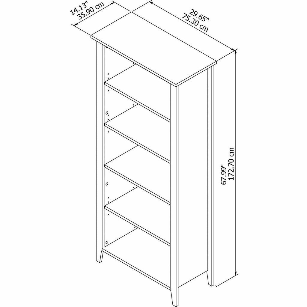 5 Shelf Bookcase, Black Suede Oak N681751