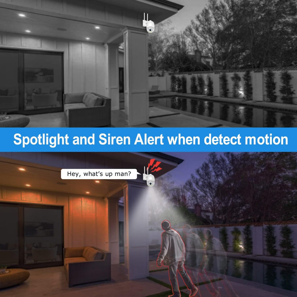 Outdoor WiFi IP Security Camera with Floodlight and Color Night Vision S331465