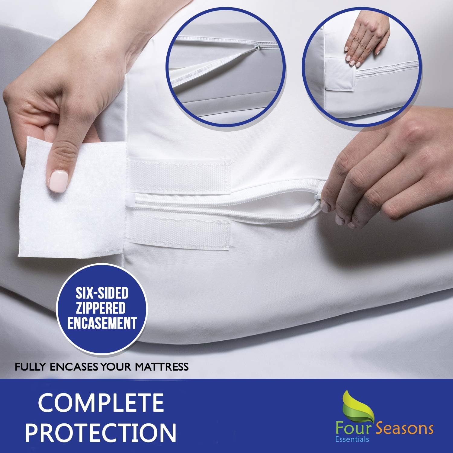 Waterproof Zippered Mattress Protector Encasement Pack of 2 X656201