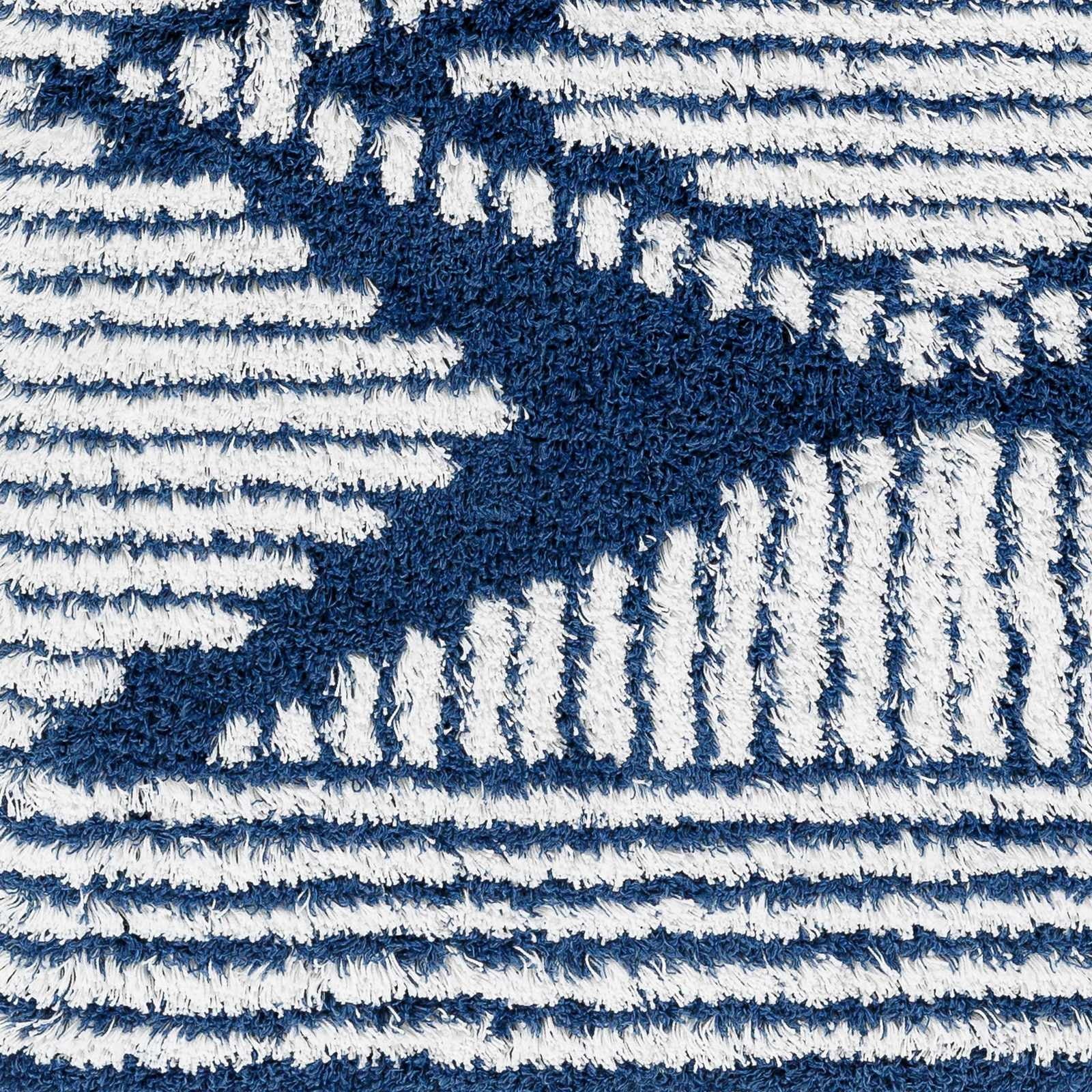 Blue Grey Off White Shag Area Rug X387345