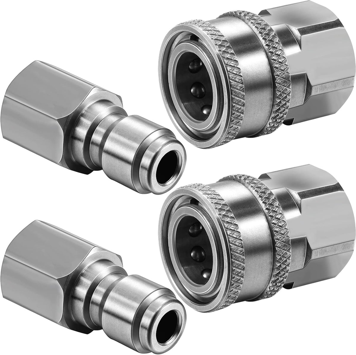 8 Sets NPT 3/8 Inch Stainless Steel Quick Hose Connector Fittings E425704