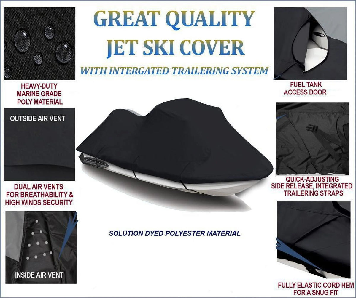 Black Trailerable Jet Ski Cover D9872