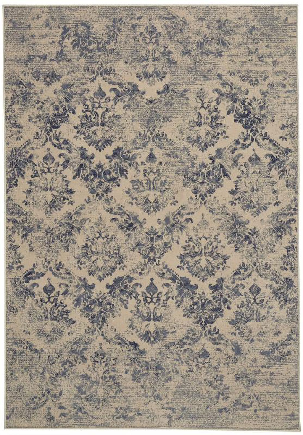 Azure Rectangle Machine Woven Rugs I9684