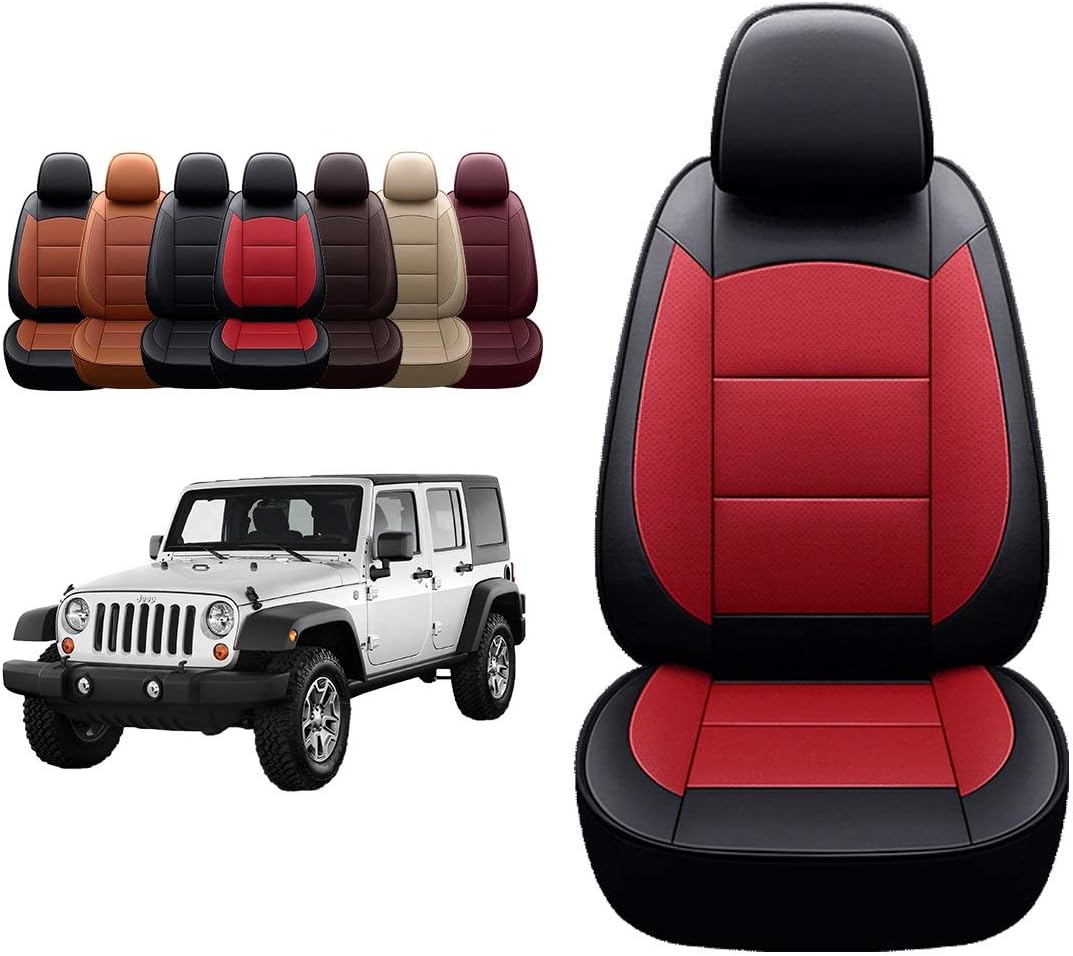 Black Leather Seat Covers for Wrangler JK 4-Door T189
