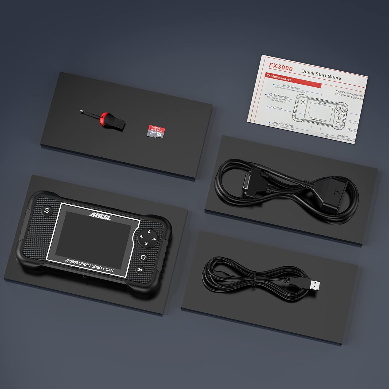 OBDII Scanner Diagnostic Scan Tool with Oil EPB SAS ABS BMS Reset S4143