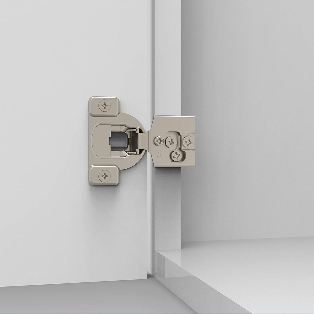 10 Pack Soft Close Cabinet Hinges, 1/2 Inch Overlay, Satin Nickel D653908