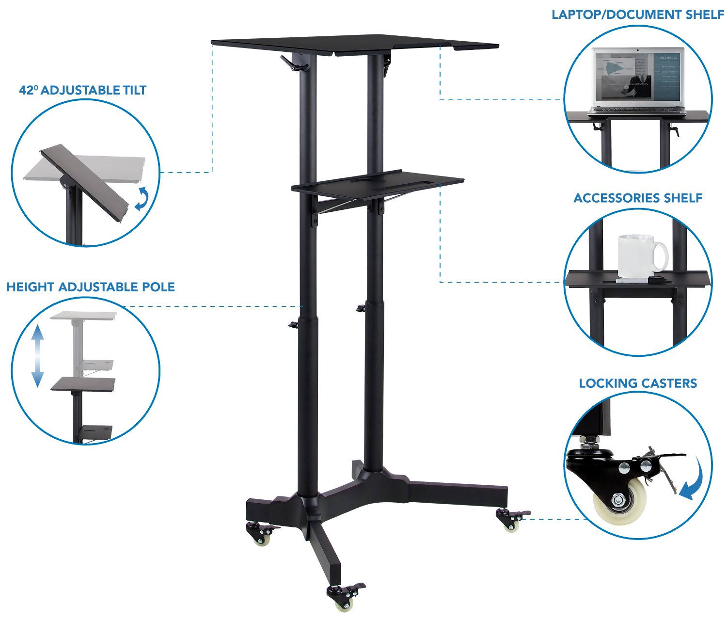 Portable Standing Desk Lectern E552894