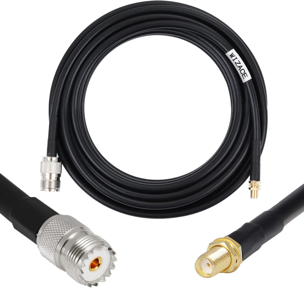 36 ft SMA Female to SO239 Extension Cable, Pure Copper Low-Loss Coaxial Cable, 50 Ohm R520083