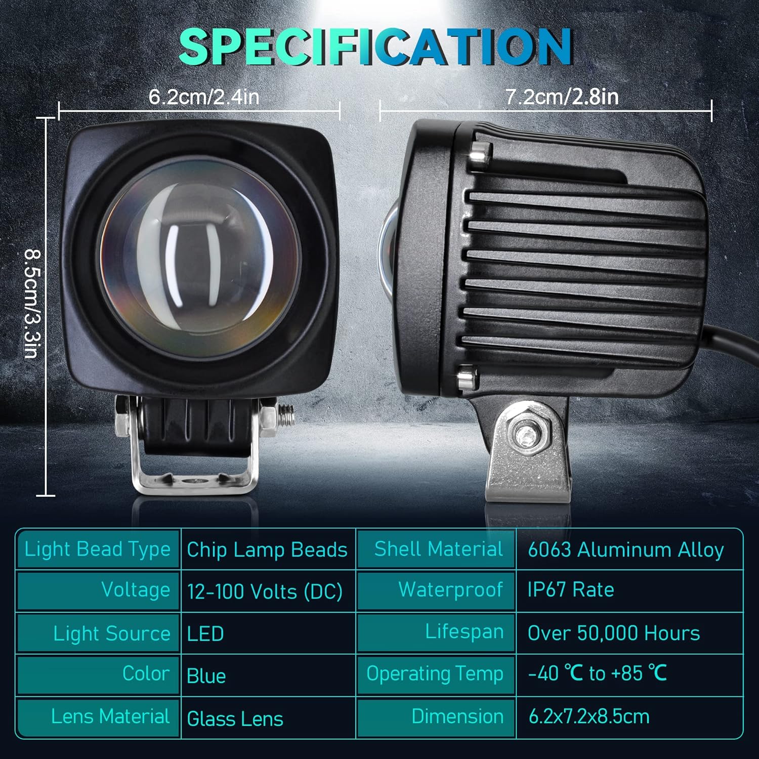 Blue LED Forklift Safety Lights 10W Pack of 2 T140139