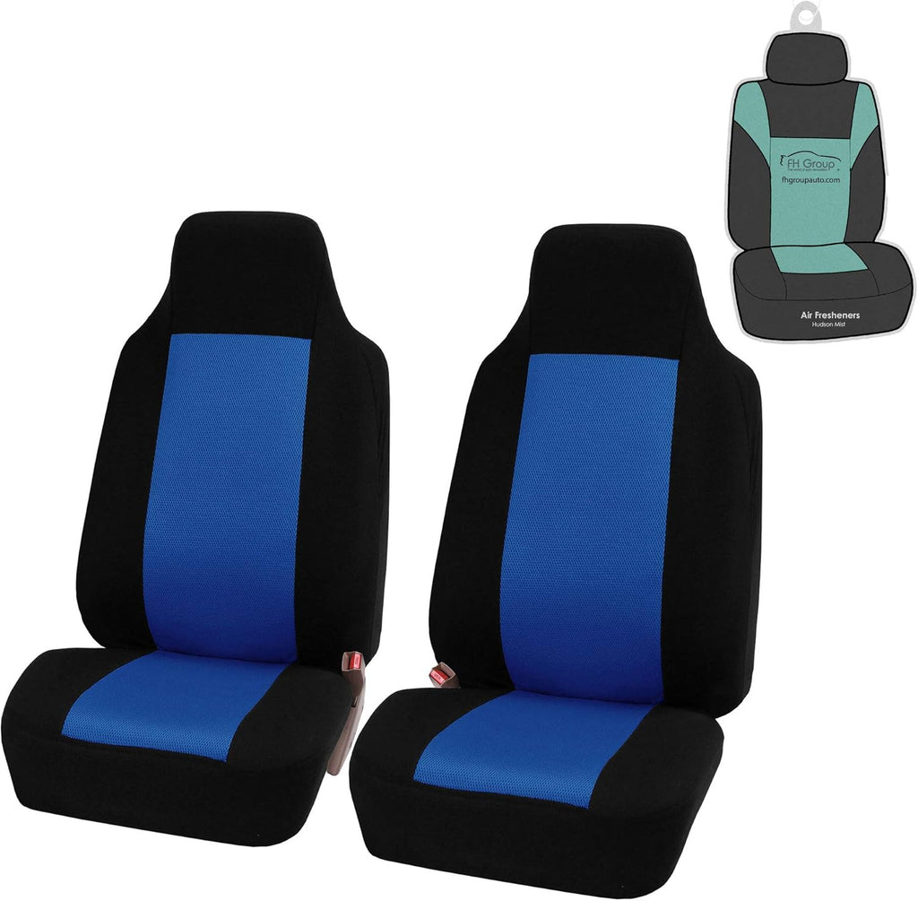 Black Cloth High Back Car Seat Covers Front Set Pack of 2 W60262