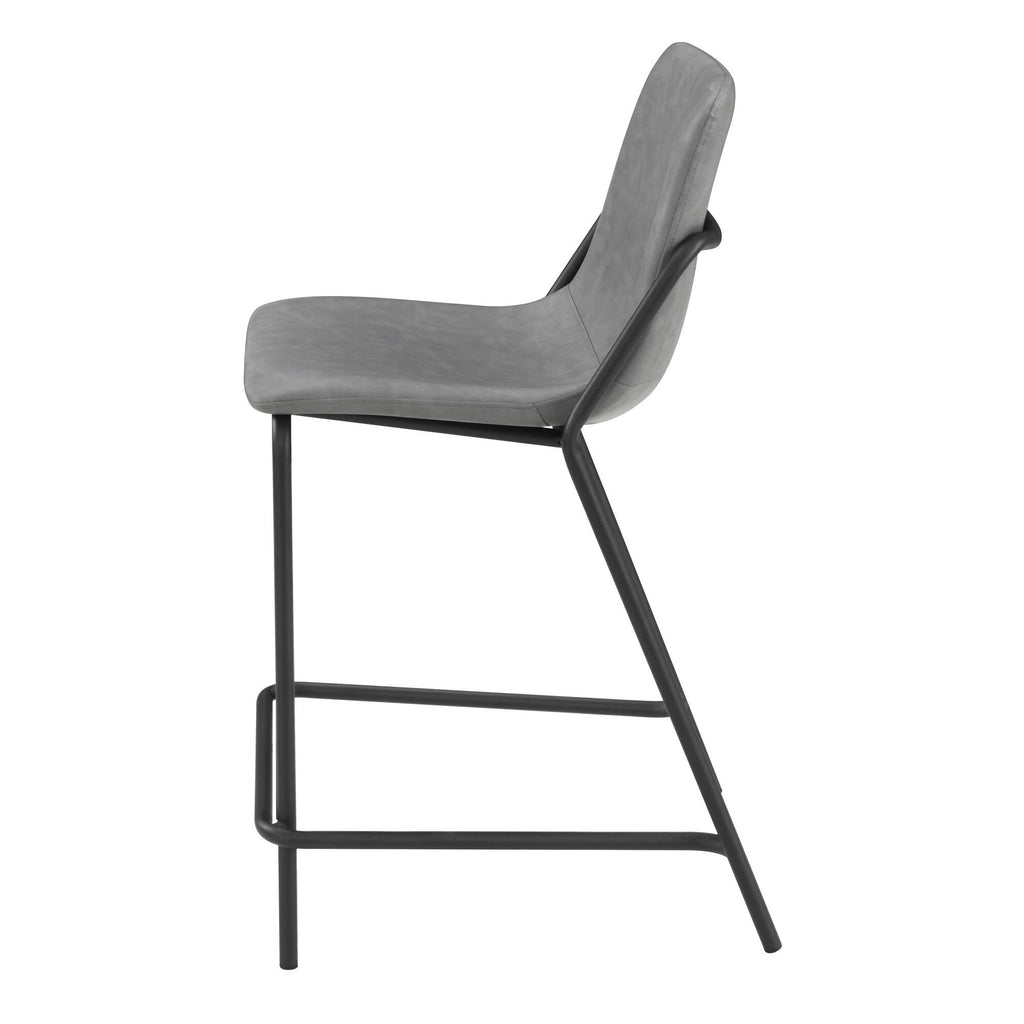 Grey Counter Height Stool Set of 2 D8479