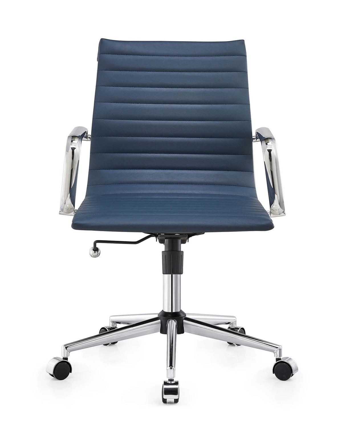 Mid Back Swivel Desk Chair with Armrest in Vegan Leather P921
