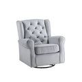 Gray Fabric Swivel Chair with Glider F890