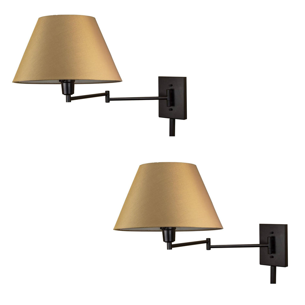 13x22 Swing Arm Wall Lamp, Black Finish, 2-Pack X194105