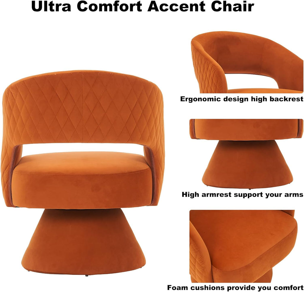 Green Velvet Swivel Barrel Chair N3914
