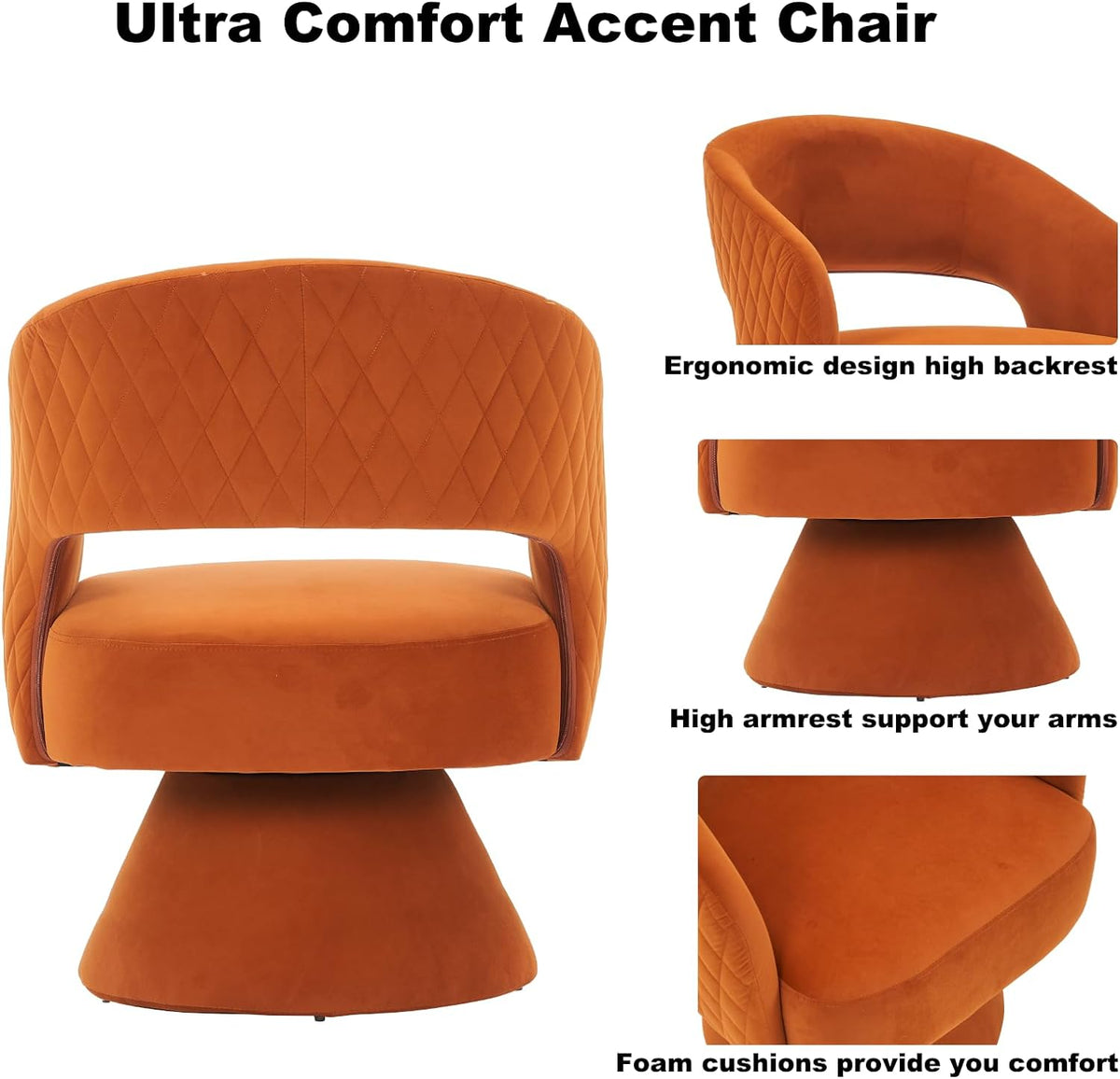 Green Velvet Swivel Barrel Chair N3914