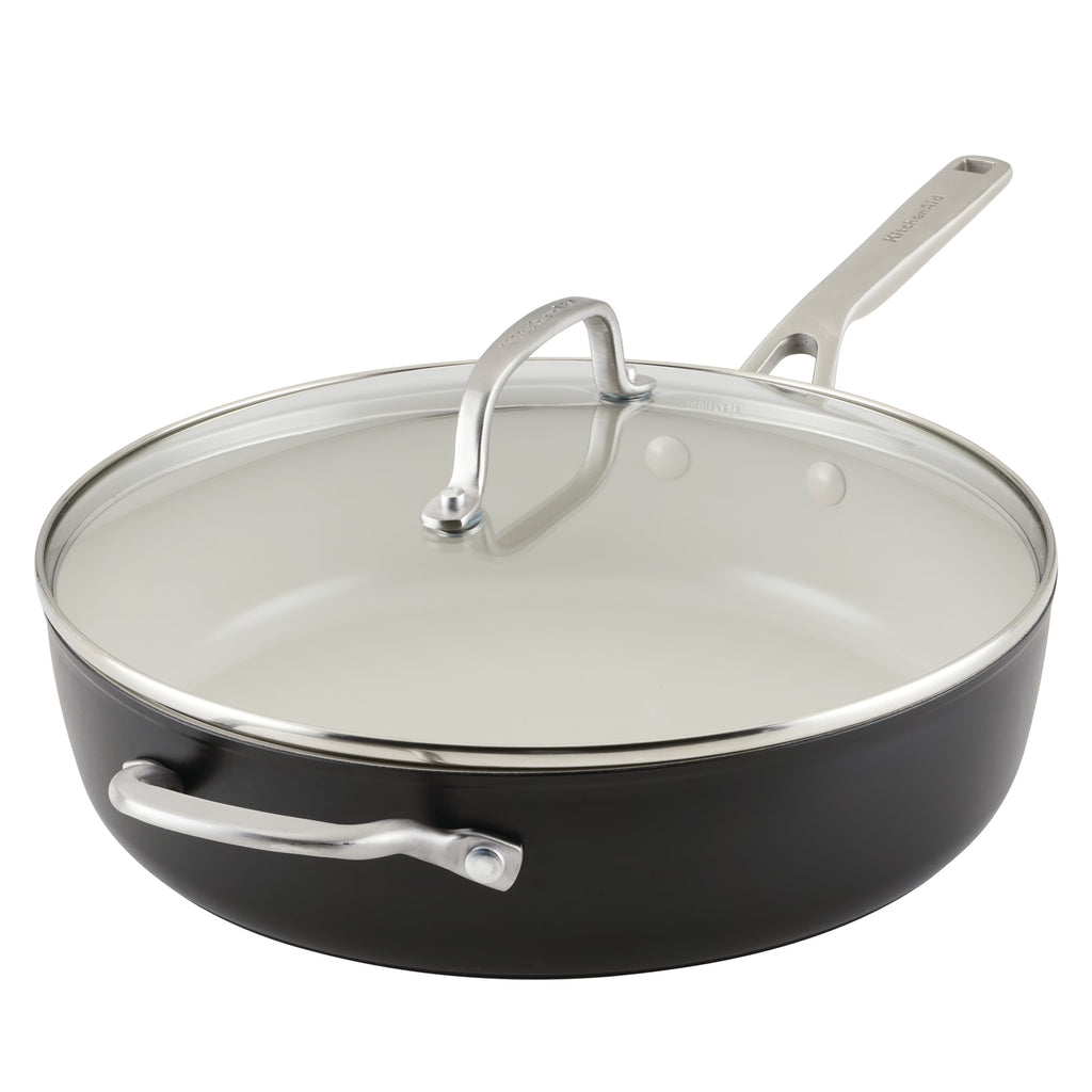 Matte Black 5 Quart Nonstick Ceramic Saute Pan with Lid Y79979
