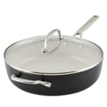 Matte Black 5 Quart Nonstick Ceramic Saute Pan with Lid Y79979