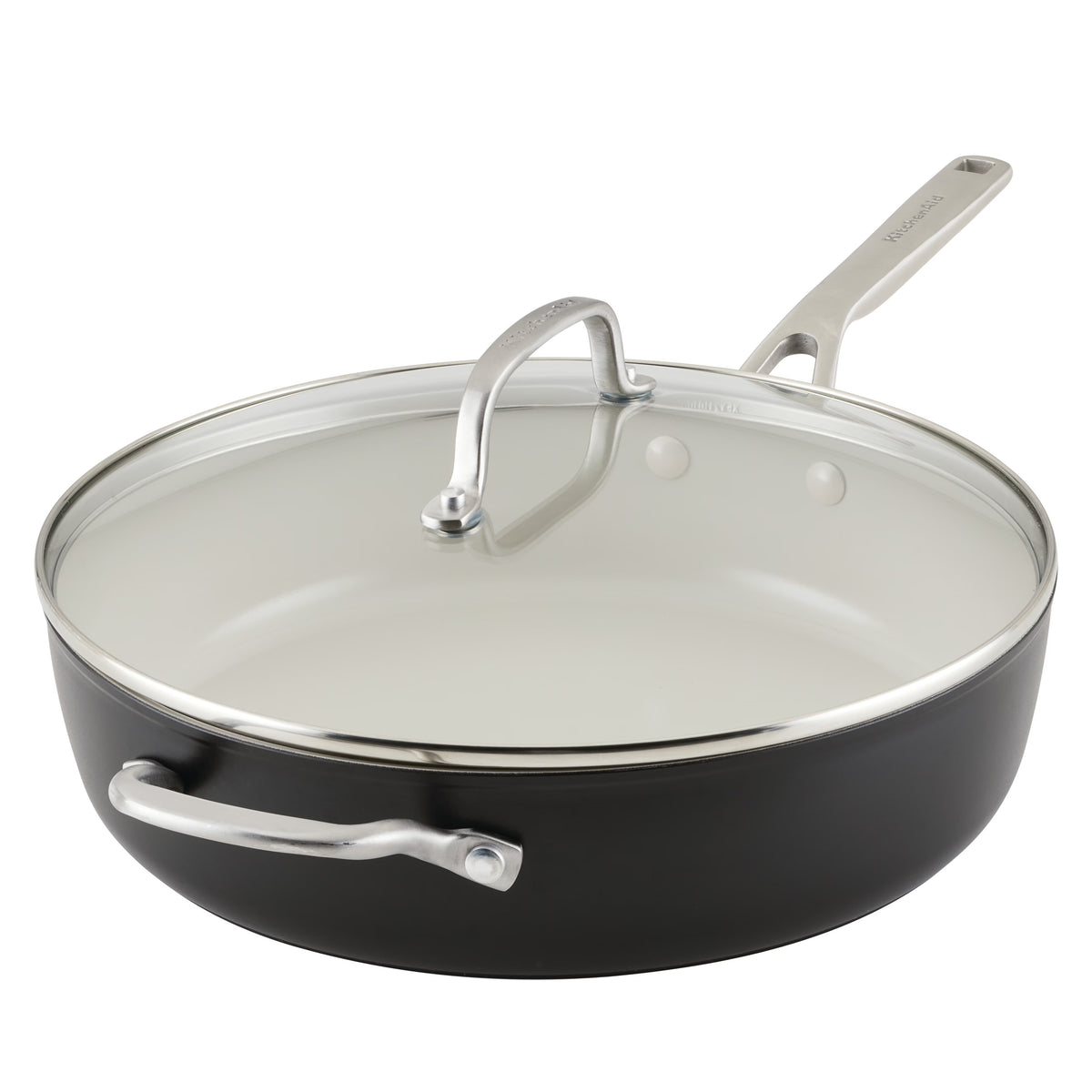 Matte Black 5 Quart Nonstick Ceramic Saute Pan with Lid Y79979