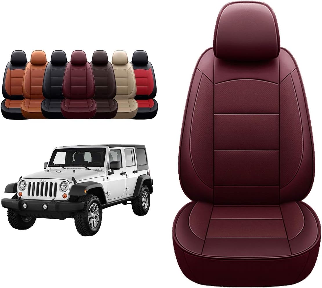 Black Leather Seat Covers for Wrangler JK 4-Door T189