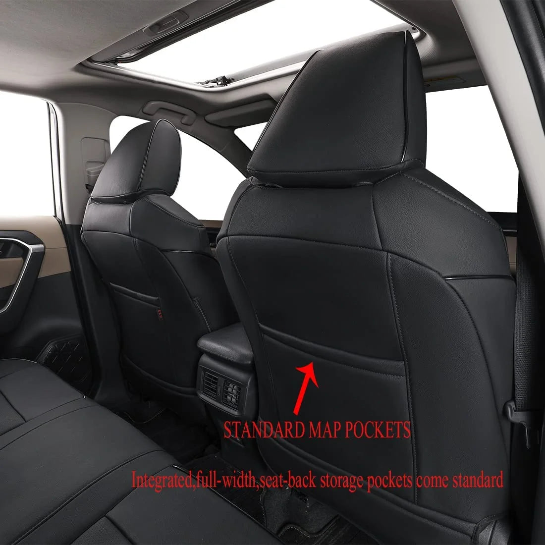 Black Leather Full Set Car Seat Covers for Toyota Corolla Cross 2021 2022 2023 2024 P997