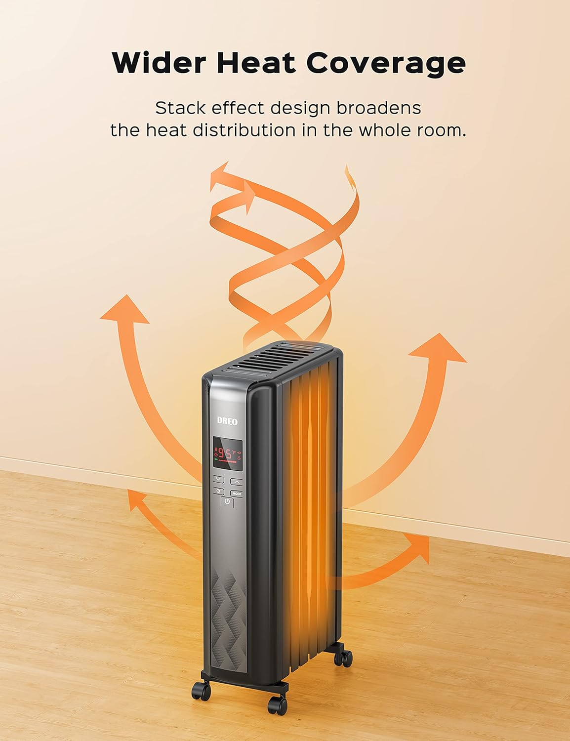 1500W Electric Oil Filled Radiator Heater with Remote Control S730