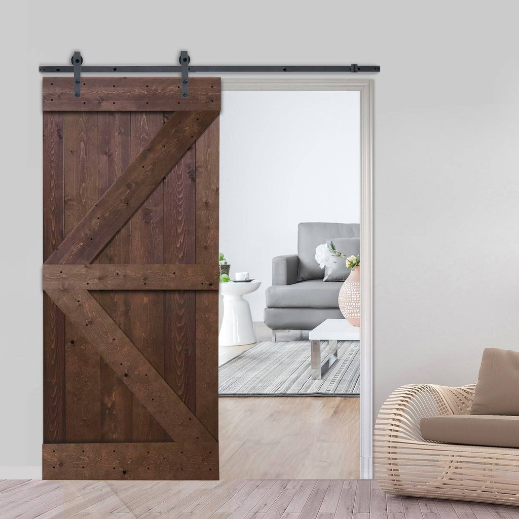 Knotty Pine Solid Wood Interior Barn Door Slab F145809