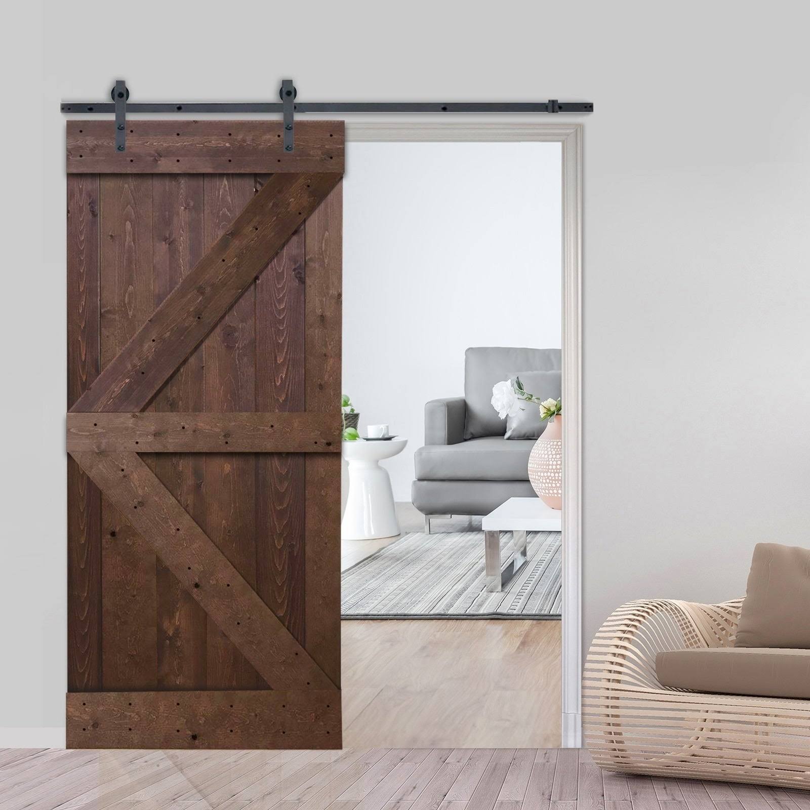 Knotty Pine Solid Wood Interior Barn Door Slab F145809