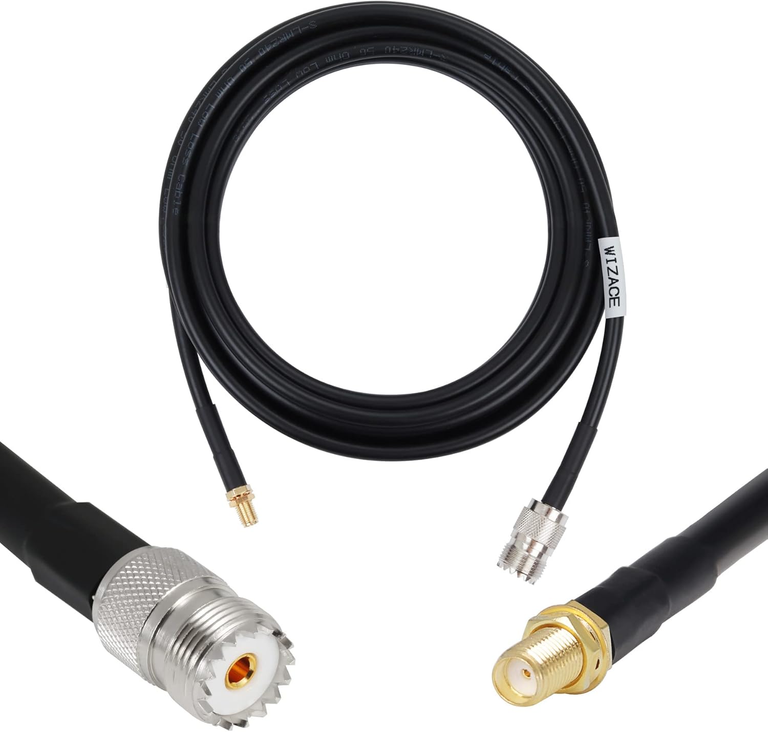 36 ft SMA Female to SO239 Extension Cable, Pure Copper Low-Loss Coaxial Cable, 50 Ohm R520083