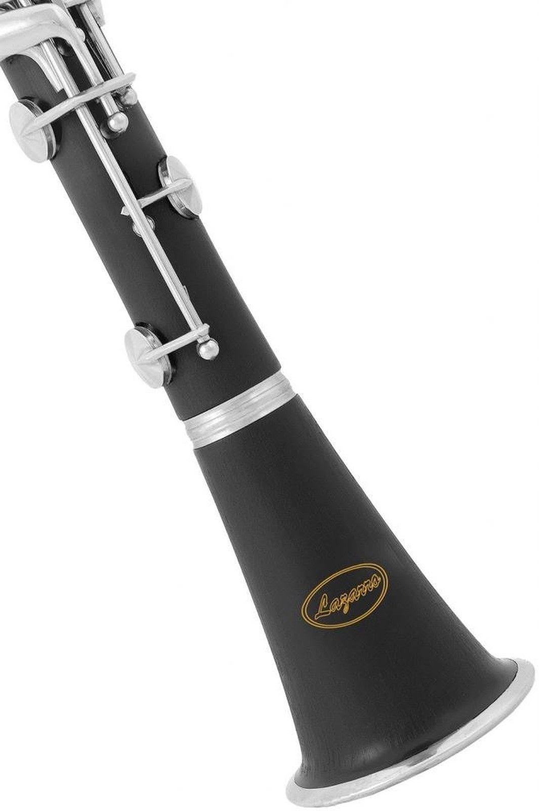 Black Ebonite Silver Keys Bb Clarinet with 11 Reeds Case Care Kit E64790