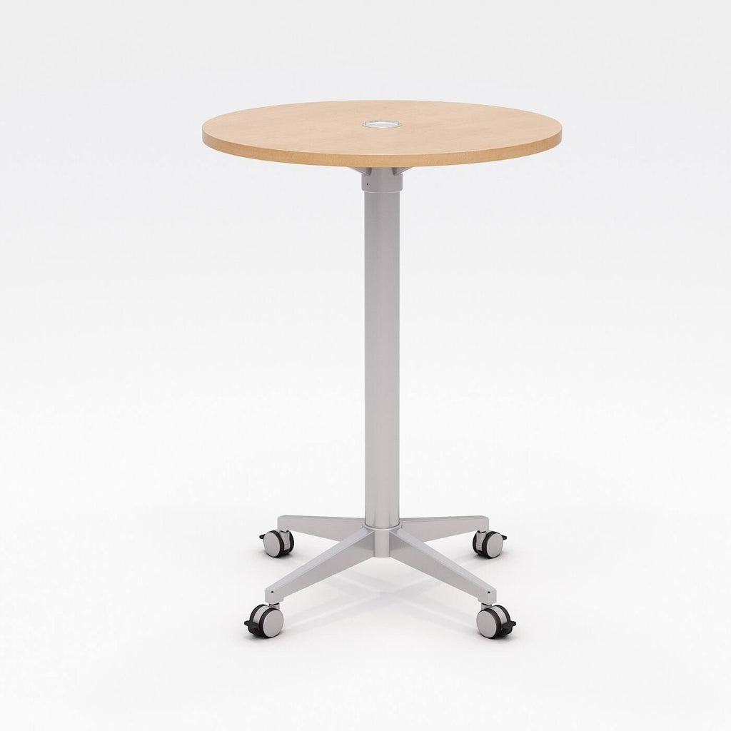 42x22 Round Teak Top Bistro Table with Casters D82750