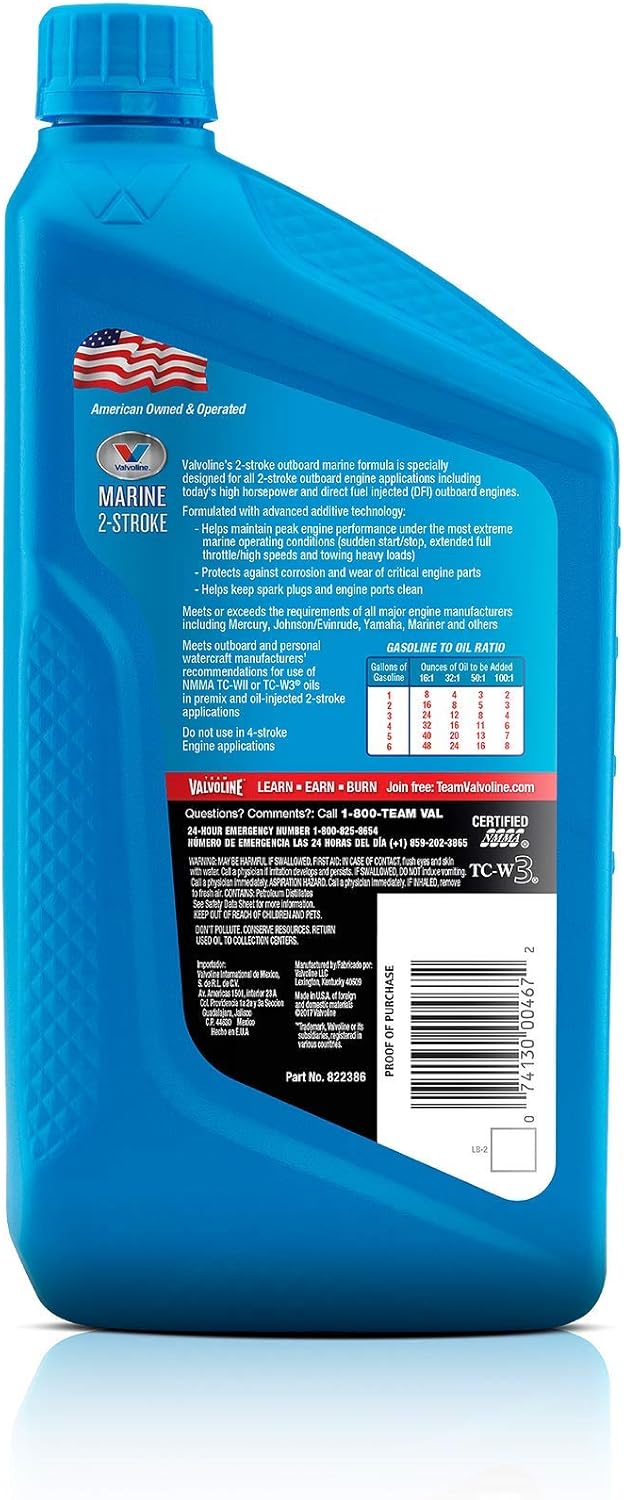 2-Cycle Marine TCW-3 Motor Oil 1 QT, Case of 6 L8638