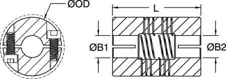 6 Beam Clamp Coupling, bore 3/8 x 5/16 in F99771