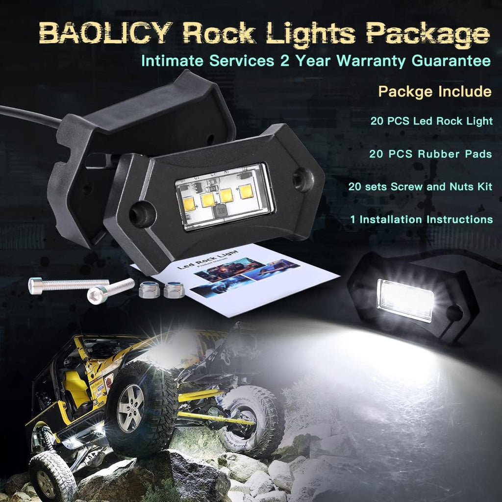 16Pods White LED Rock Lights W439584
