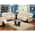 Ivory Bonded Leather 2-Piece Recliner Sofa Set R371