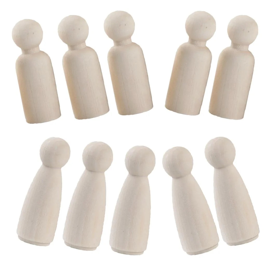 10pcs Wooden Peg Doll Body E359692