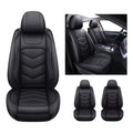 2PCS Waterproof PU Leather Front Car Seat Covers Black J657993