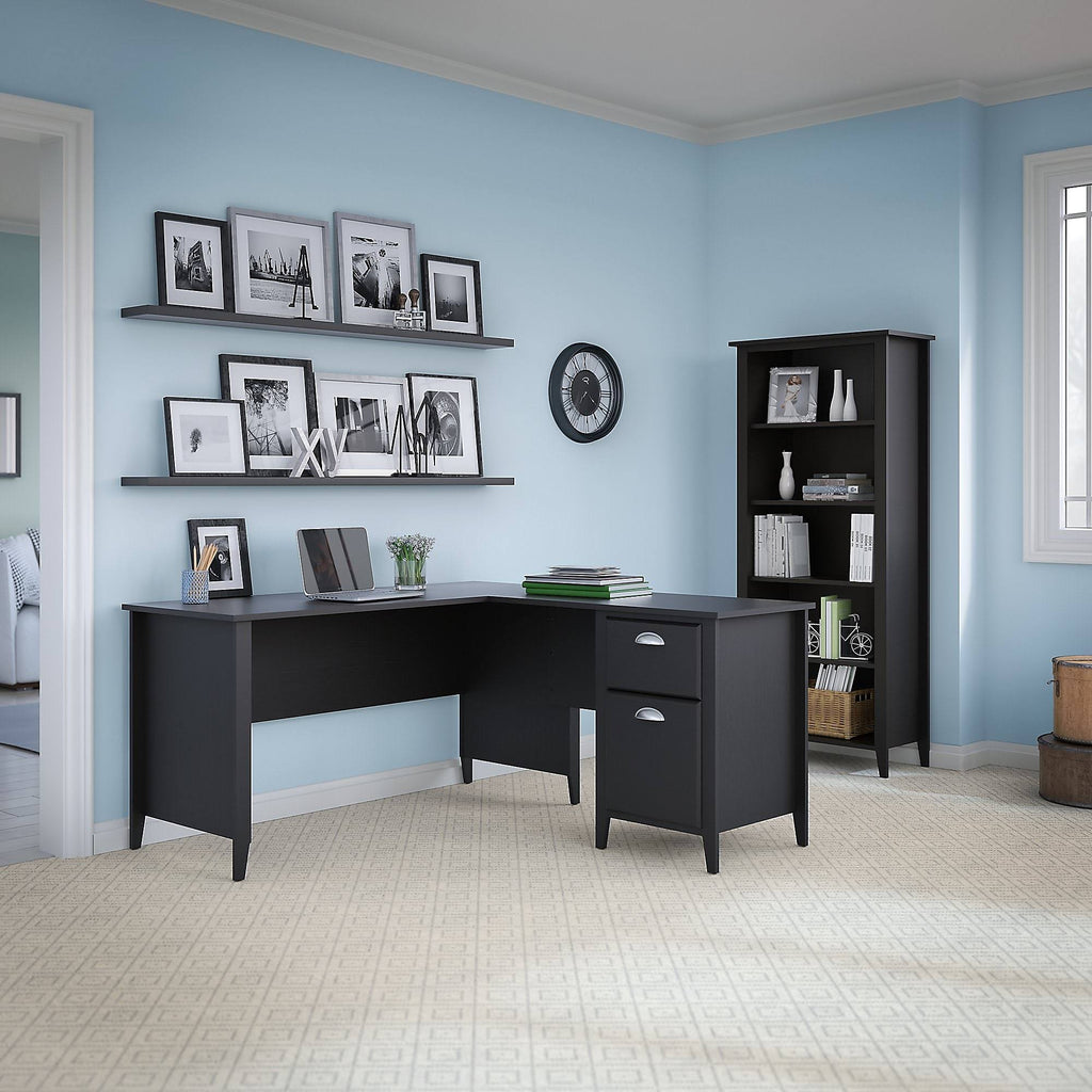 5 Shelf Bookcase, Black Suede Oak N681751