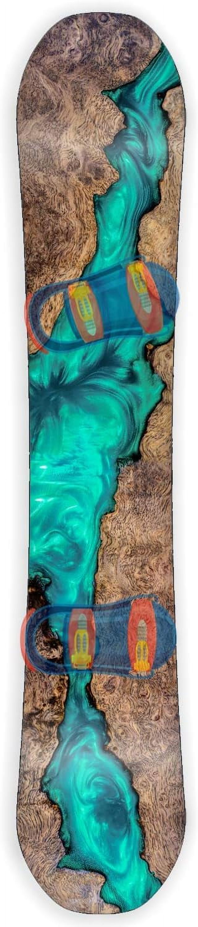 Aqua Resin Wood Snowboard Wrap Sticker Skin Cover D4075