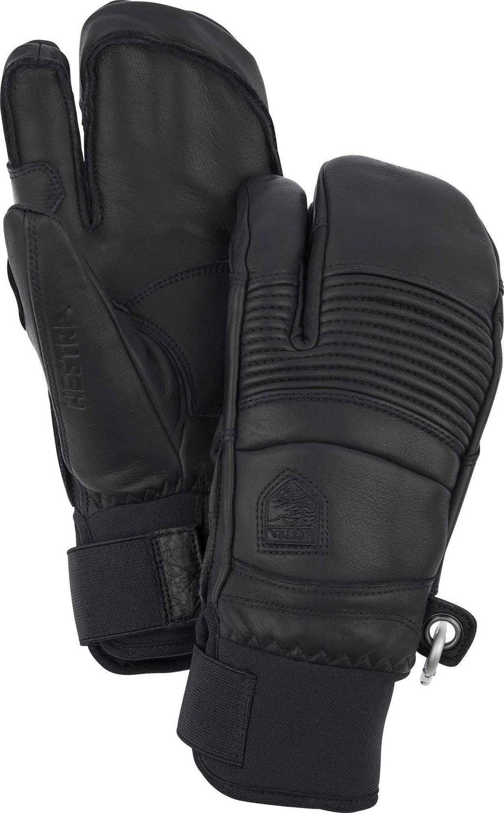 Black 3-Finger Leather Gloves O23769