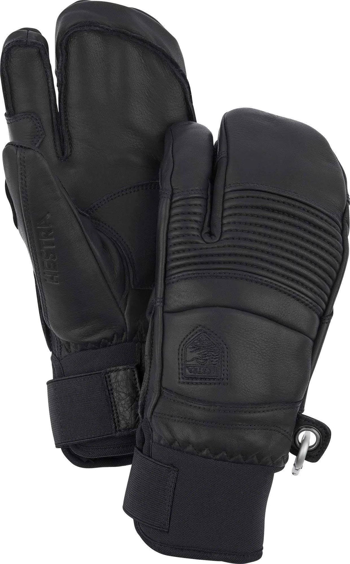 Black 3-Finger Leather Gloves O23769