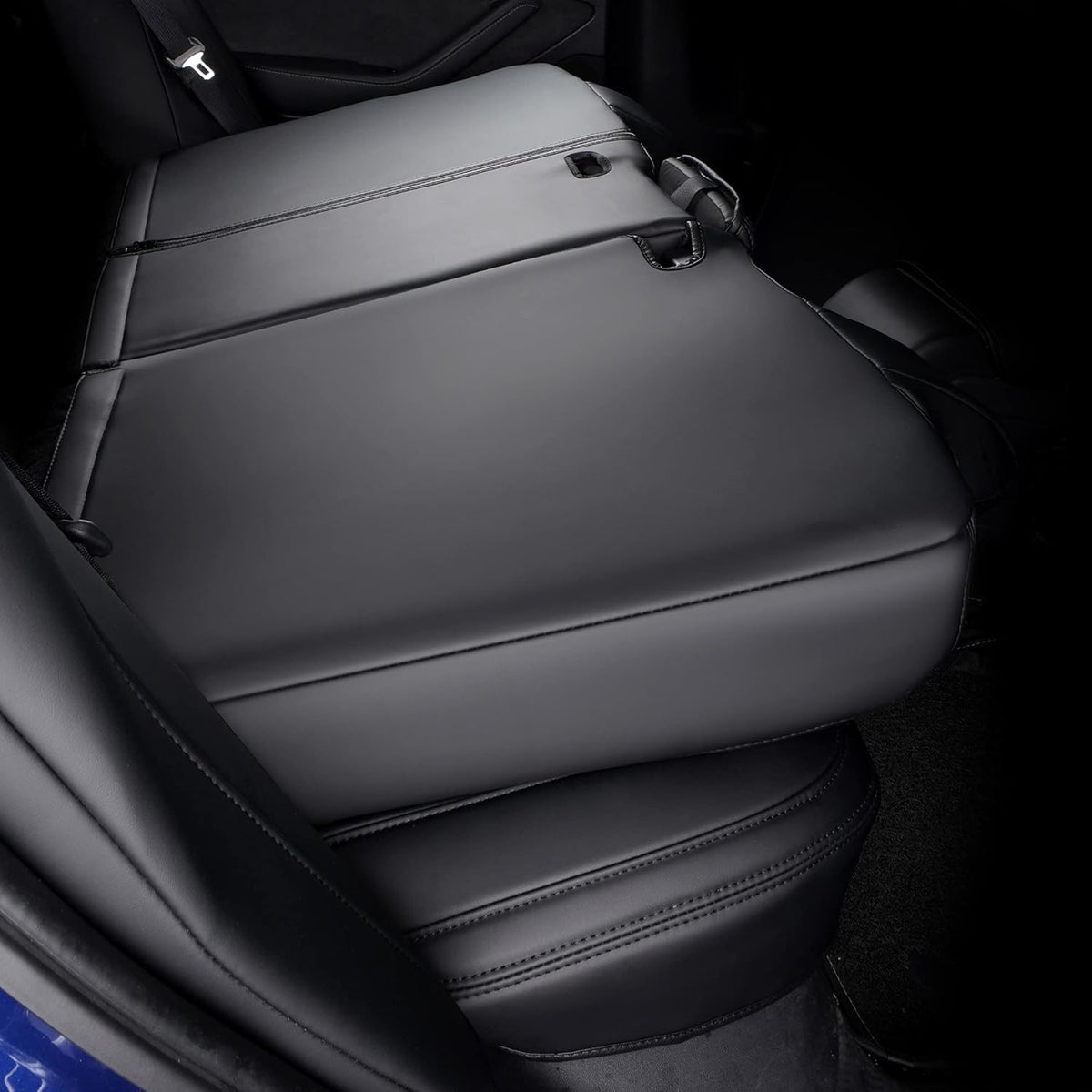 Pu Leather Car Seat Covers Full Set for Tesla Model 3 (Black) J3026