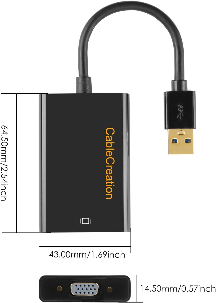 USB 3.0 to VGA Adapter, Black I354693
