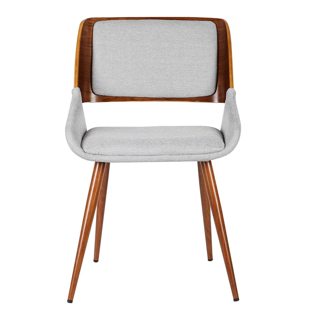 Gray Fabric Dining Chair with Walnut Wood O78413
