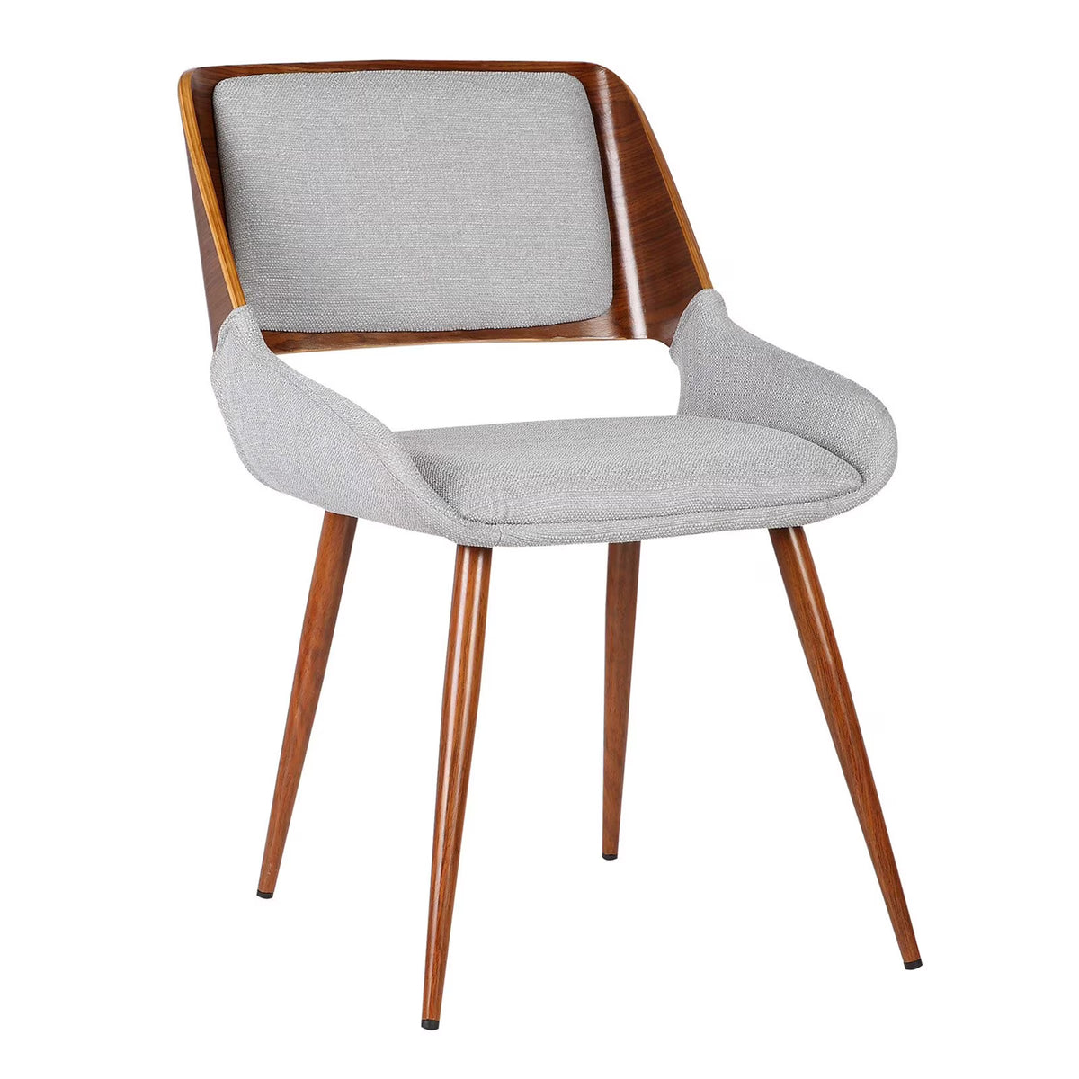 Gray Fabric Dining Chair with Walnut Wood O78413