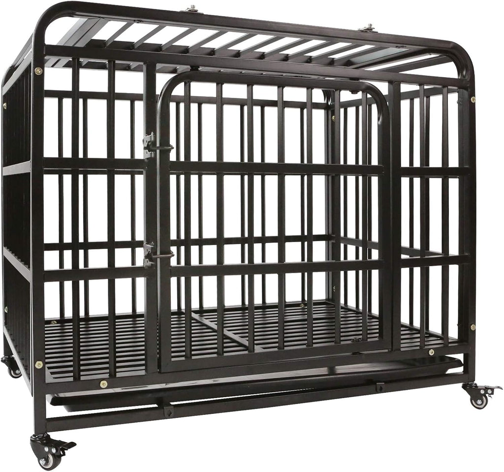 Heavy Duty Metal Dog Crate with Four Wheels, 38 inches C2183