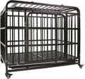 Heavy Duty Metal Dog Crate with Four Wheels, 38 inches C2183