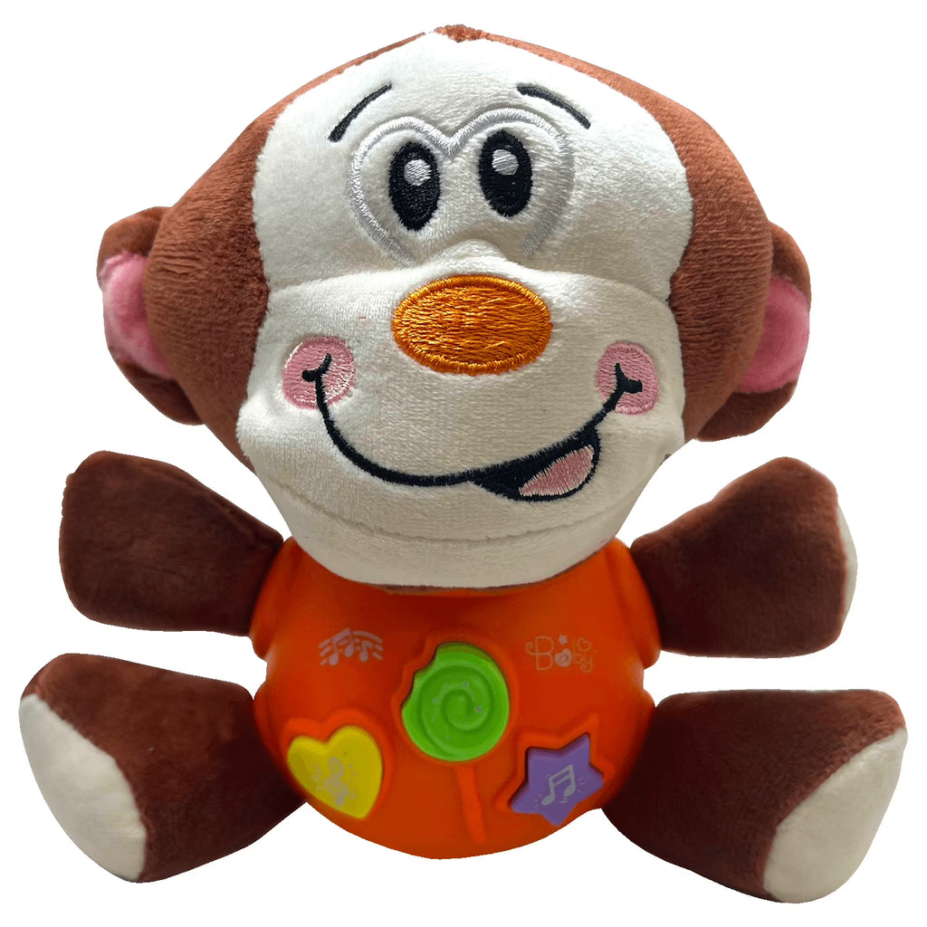 Monkey Plush Toy with Light-Up Button, 12 Nursery Rhyme & Sound Effects T930